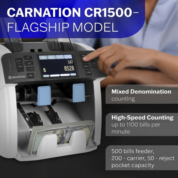 Fedpro CR1500 Mixed Bill Value Counter & Sorter 2 Year Warranty