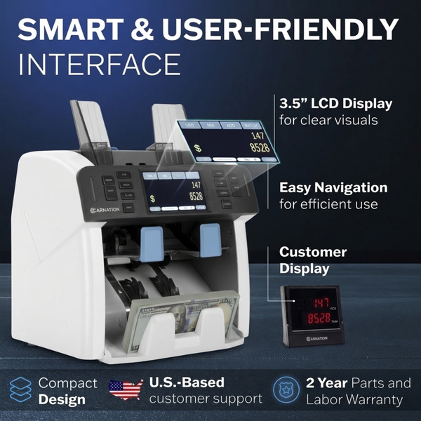 Fedpro CR1500 Mixed Bill Value Counter & Sorter 2 Year Warranty