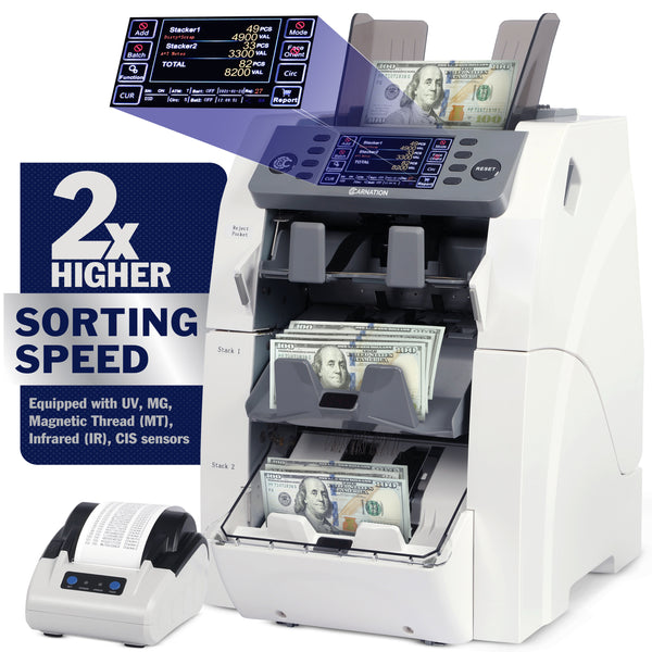 Fedpro CR2500 3 Pocket Mixed Denomination Currency Counter