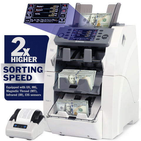 Fedpro CR2500 3 Pocket Mixed Denomination Currency Counter