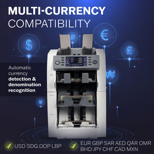 Fedpro CR2500 3 Pocket Mixed Denomination Currency Counter